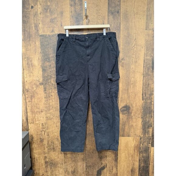 American Eagle Women’s Dreamy Drape Cargo Trouser Black Size 18 EUC - Picture 2 of 7